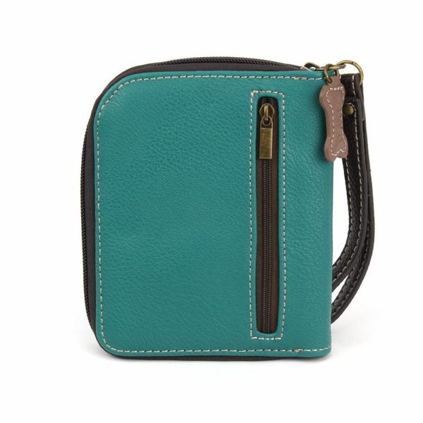 Wallets |  Zip Around Wallet – Golden Retriever Wallets Turquoise Approx