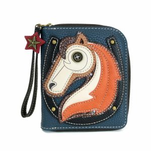 Wallets |  Zip Around Wallet – Horse Wallets Blue Approx