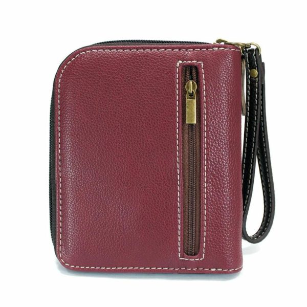 Wallets |  Zip Around Wallet – Ivory Pawprint Wallets Maroon Approx