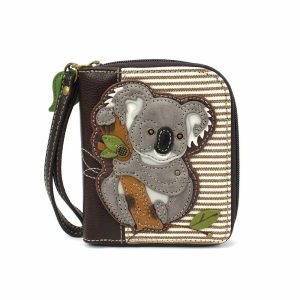 Wallets |  Zip Around Wallet – Koala Wallets Brown Stripe Approx