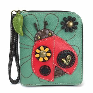 Wallets |  Zip Around Wallet – Ladybug Wallets Teal Approx