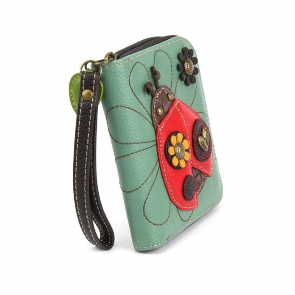 Wallets |  Zip Around Wallet – Ladybug Wallets Teal Approx