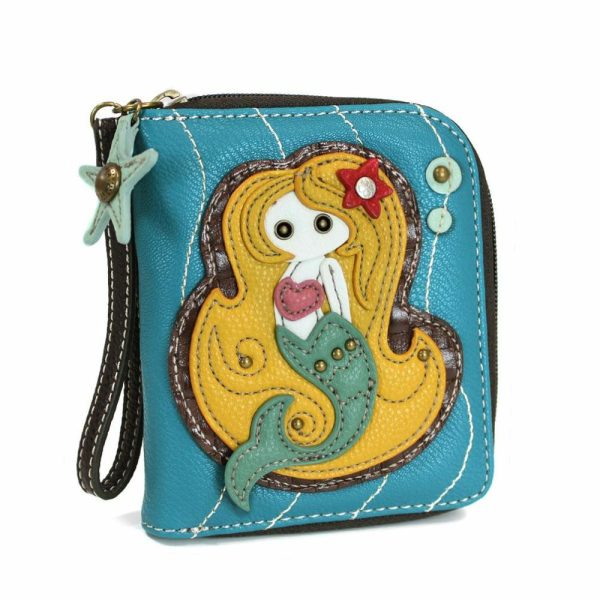 Wallets |  Zip Around Wallet – Mermaid Wallets Blue Approx