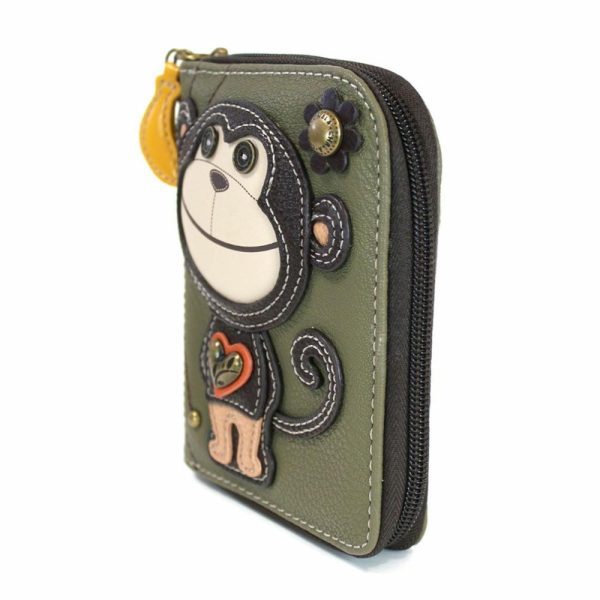 Wallets |  Zip Around Wallet – Monkey Wallets Olive Approx