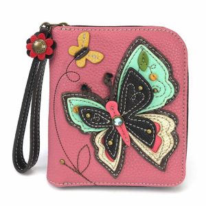 Wallets |  Zip Around Wallet – New Butterfly Wallets Pink Approx