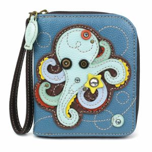 Wallets |  Zip Around Wallet – Octopus Wallets Blue Approx