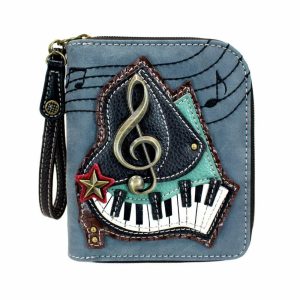 Wallets |  Zip Around Wallet – Piano Wallets Indigo Approx