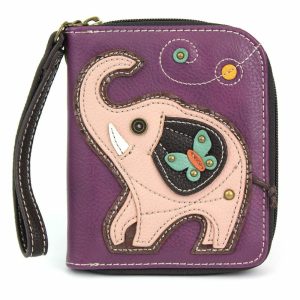 Wallets |  Zip Around Wallet – Pink Elephant Wallets Purple Approx