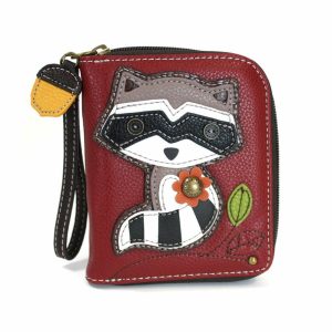 Wallets |  Zip Around Wallet – Raccoon Wallets Burgundy Approx