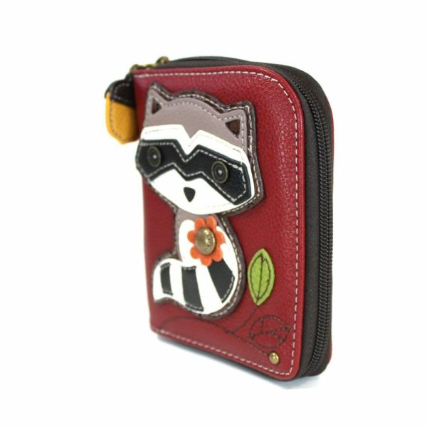 Wallets |  Zip Around Wallet – Raccoon Wallets Burgundy Approx