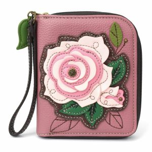 Wallets |  Zip Around Wallet – Rose Wallets Pink Approx