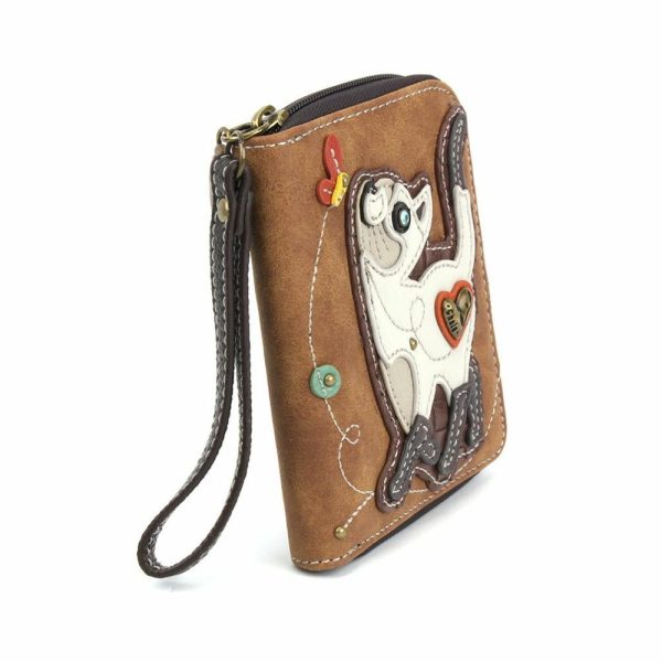 Wallets |  Zip Around Wallet – Slim Cat Wallets Brown Approx