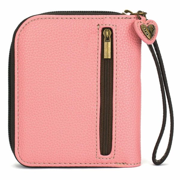 Wallets |  Zip Around Wallet – Spotted Black Pig Wallets Pink Approx