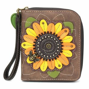 Wallets |  Zip Around Wallet – Sunflower Wallets Brown Approx