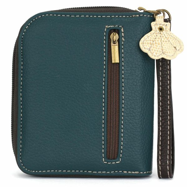 Wallets |  Zip Around Wallet – Teal Crab Wallets Teal Stripe Approx