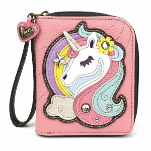 Wallets |  Zip Around Wallet – Unicorn Wallets Pink Approx