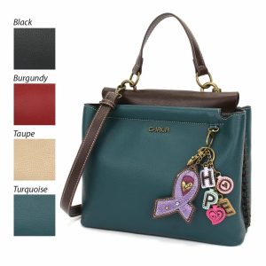 Totes & Satchels |  Charming Satchel – Charming Charms Lavender Ribbon Totes & Satchels Black