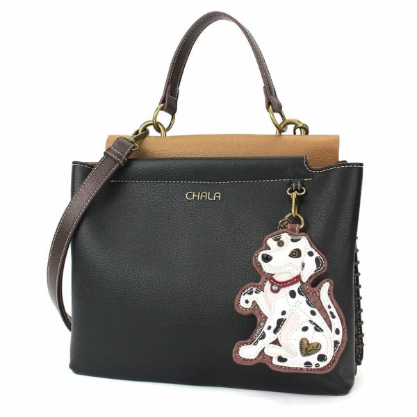 Totes & Satchels |  Charming Satchel – Dalmatian Totes & Satchels Black