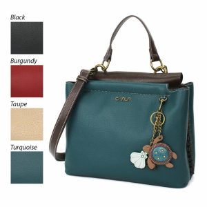 Totes & Satchels |  Charming Satchel – Mini Keychain Turtle Totes & Satchels Black