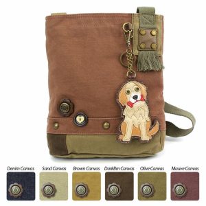 Crossbodies |  Patch Crossbody – Golden Retriever Crossbodies Brown