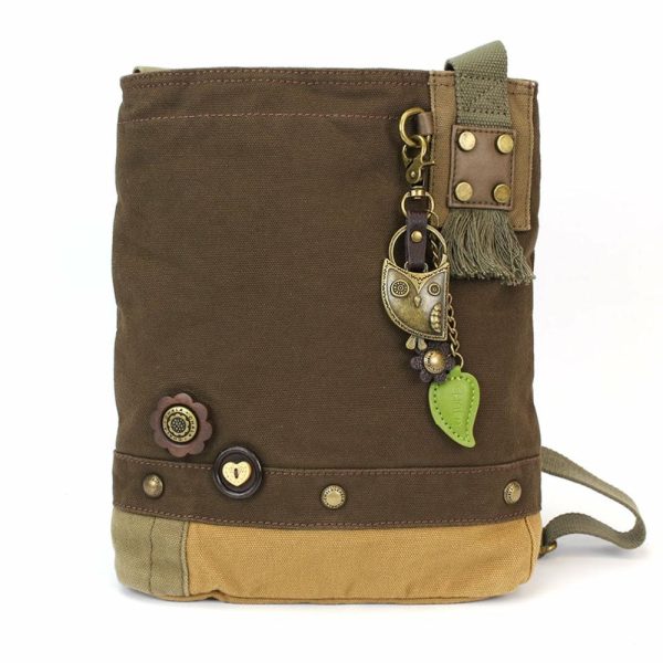 Crossbodies |  Patch Crossbody – Metal Charming Owl Crossbodies Brown