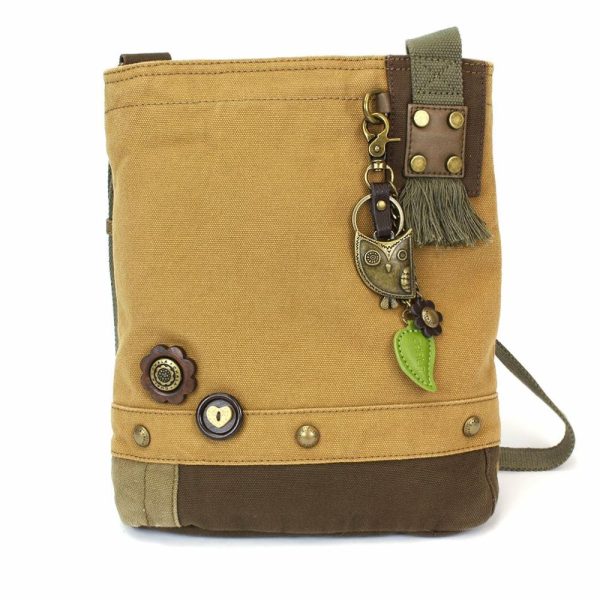 Crossbodies |  Patch Crossbody – Metal Charming Owl Crossbodies Brown