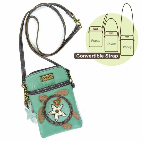 Crossbodies |  Cellphone Xbody – Sea Turtle (Teal) Crossbodies Crossbodies