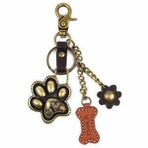 Keychains |  Metal Charming Keychain – Paw Print Keychains Keychains