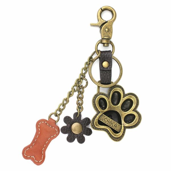 Keychains |  Metal Charming Keychain – Paw Print Keychains Keychains