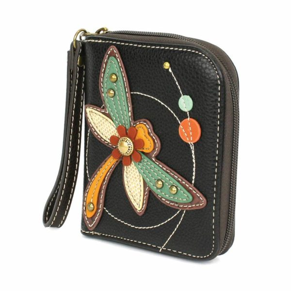 Wallets |  Zip Around Wallet – Dragonfly (Black) Wallets Black Approx