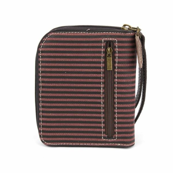 Wallets |  Zip Around Wallet – Poodle Wallets Burgundy Stripe Approx